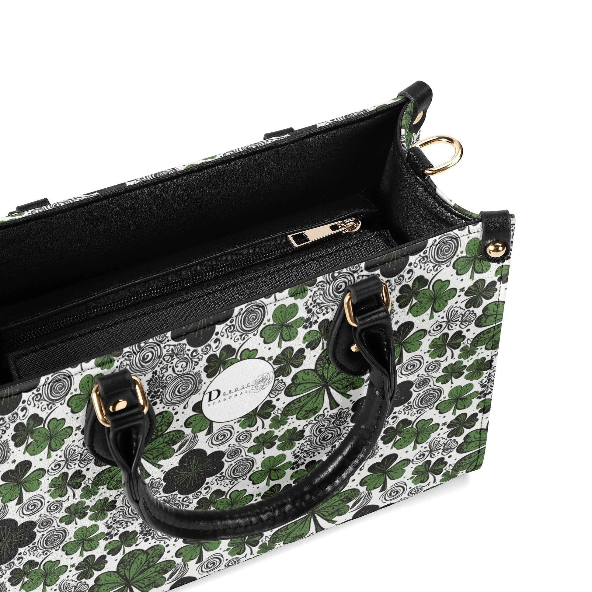 Scribbled Clover Luxury Women Leather Handbag (3 sizes) - DeRose Seasonal