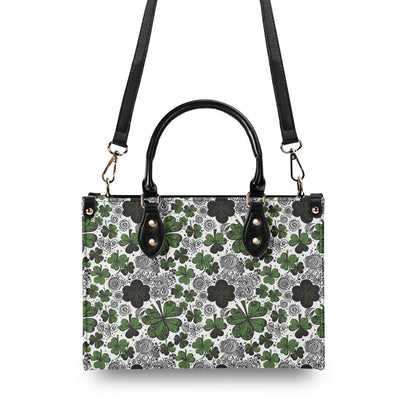 Scribbled Clover Luxury Women Leather Handbag (3 sizes) - DeRose Seasonal