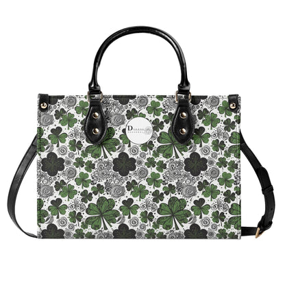 Scribbled Clover Luxury Women Leather Handbag (3 sizes) - DeRose Seasonal