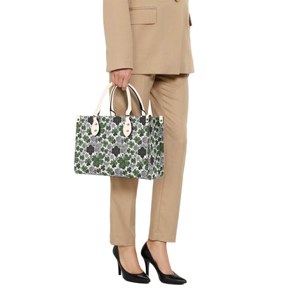 Scribbled Clover Luxury Women Leather Handbag (3 sizes) - DeRose Seasonal