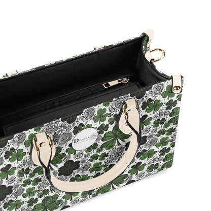 Scribbled Clover Luxury Women Leather Handbag (3 sizes) - DeRose Seasonal