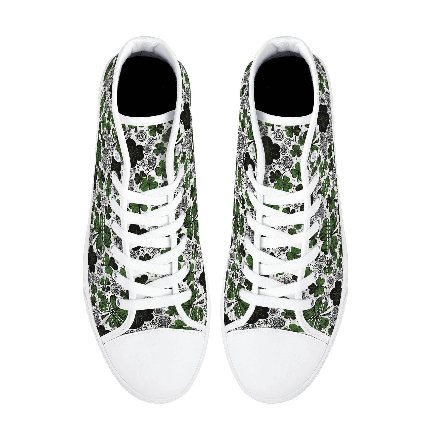 Scribbled Clover Men's High Top Canvas Shoes - DeRose Seasonal