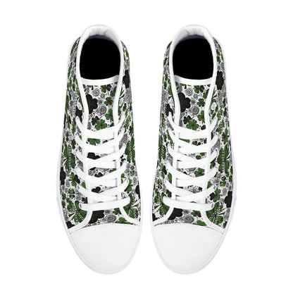 Scribbled Clover Men's High Top Canvas Shoes - DeRose Seasonal