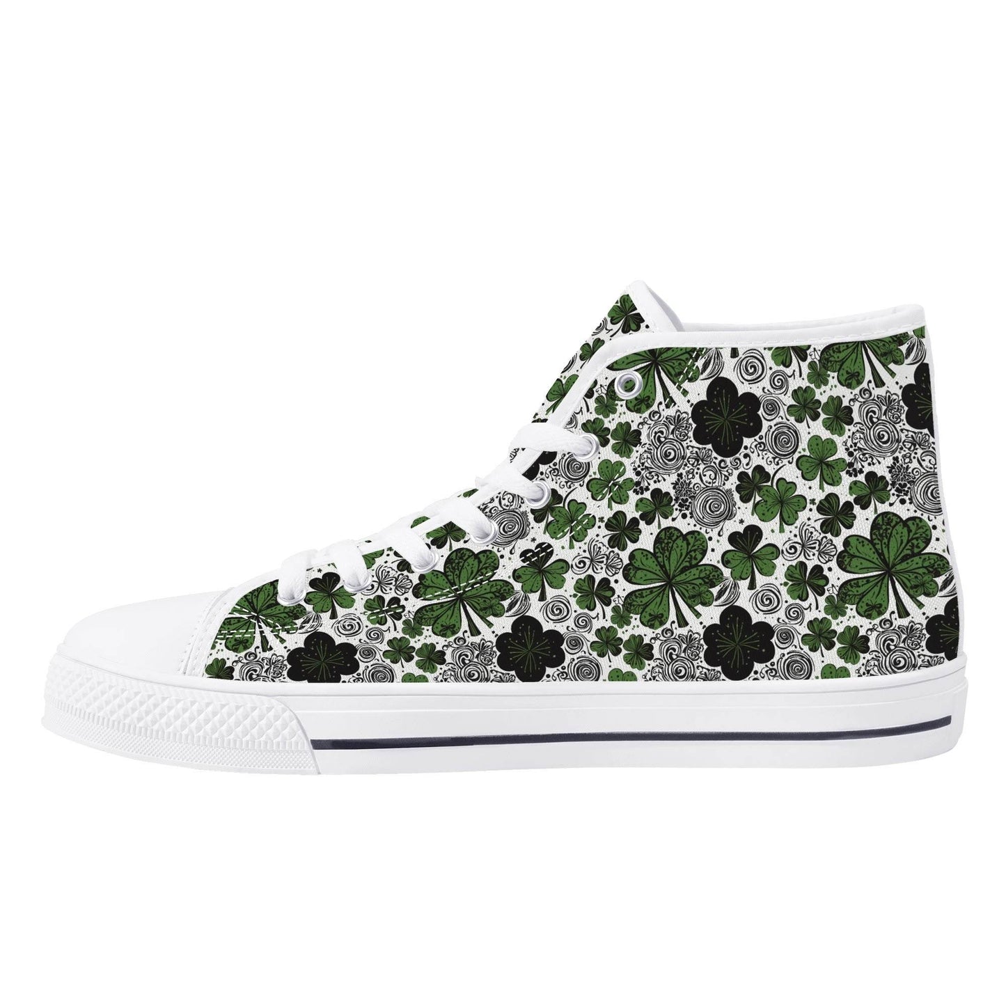 Scribbled Clover Men's High Top Canvas Shoes - DeRose Seasonal