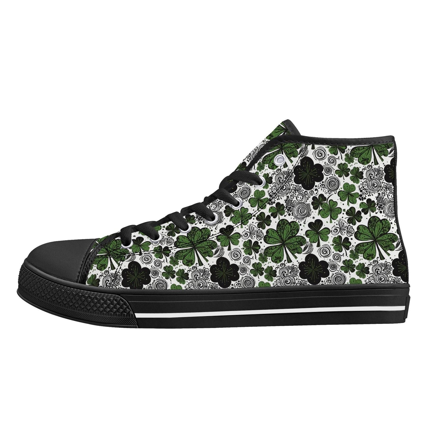 Scribbled Clover Men's High Top Canvas Shoes - DeRose Seasonal