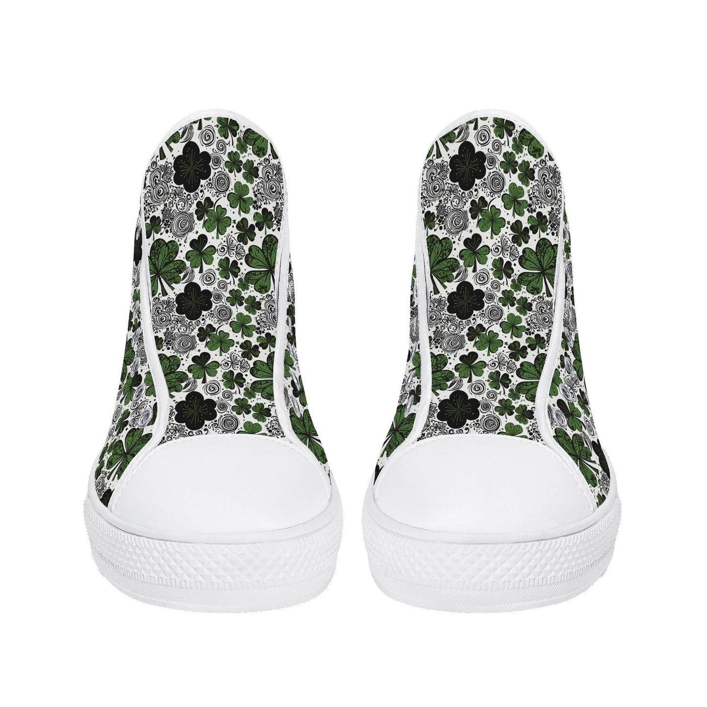 Scribbled Clover Men's High Top Canvas Shoes - DeRose Seasonal