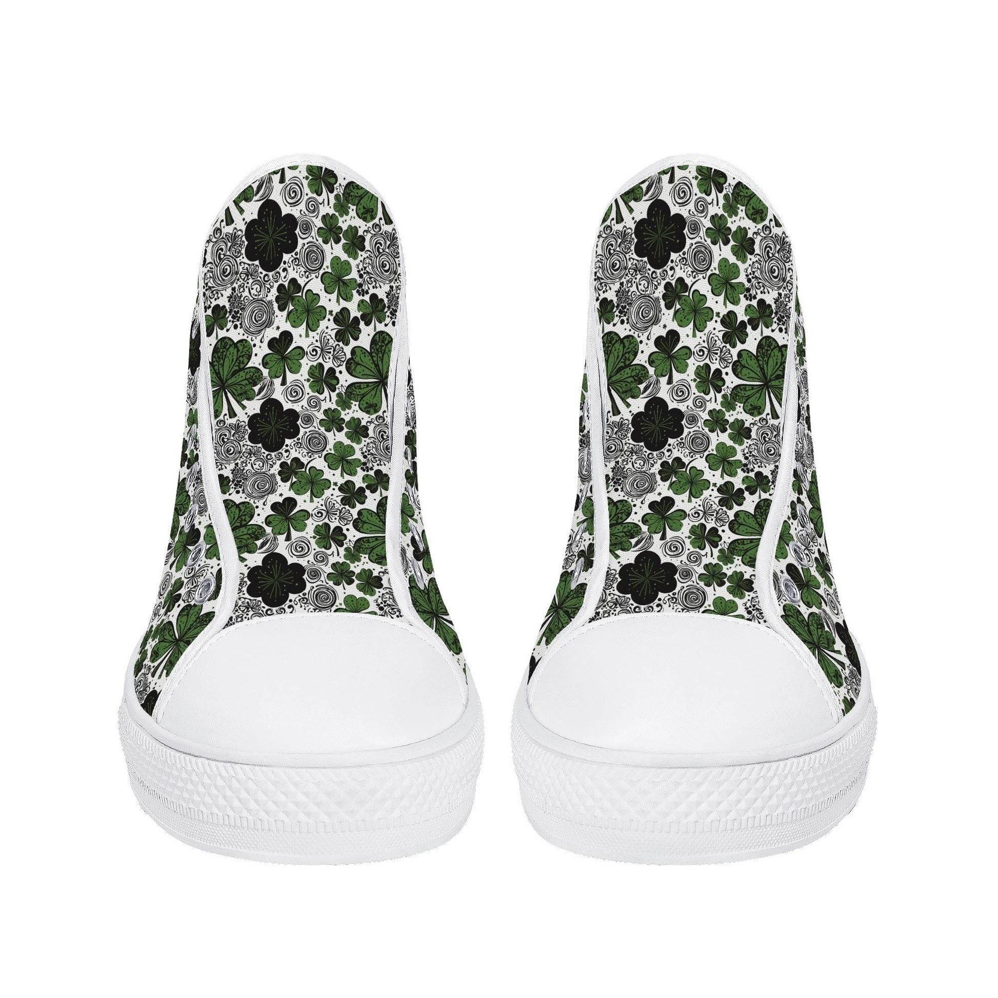 Scribbled Clover Men's High Top Canvas Shoes - DeRose Seasonal