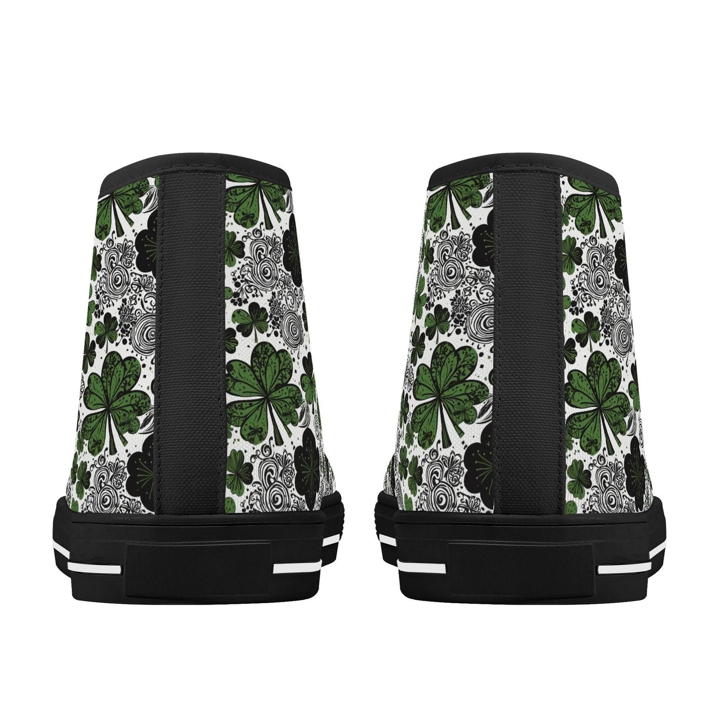 Scribbled Clover Men's High Top Canvas Shoes - DeRose Seasonal