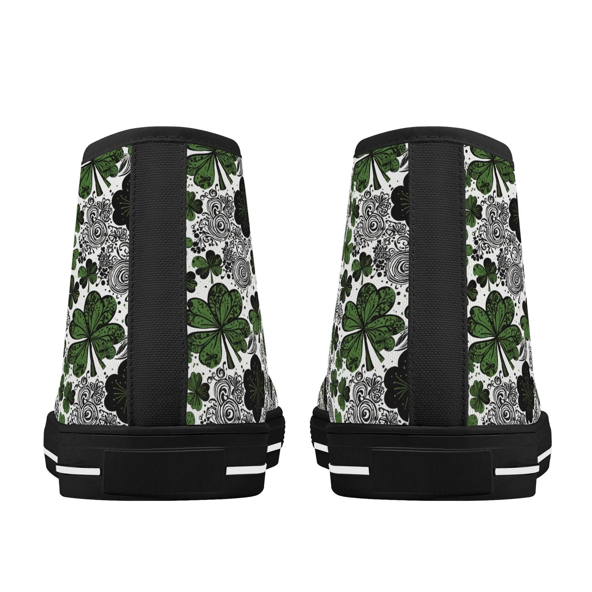 Scribbled Clover Men's High Top Canvas Shoes - DeRose Seasonal