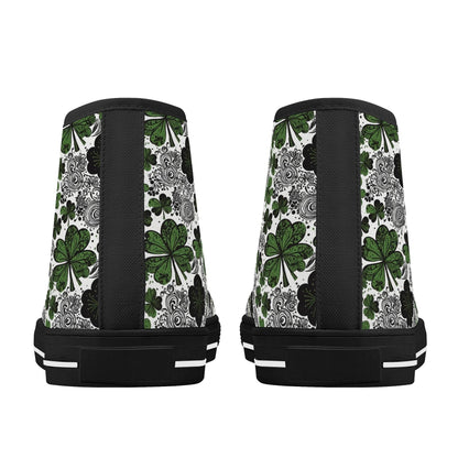 Scribbled Clover Men's High Top Canvas Shoes - DeRose Seasonal