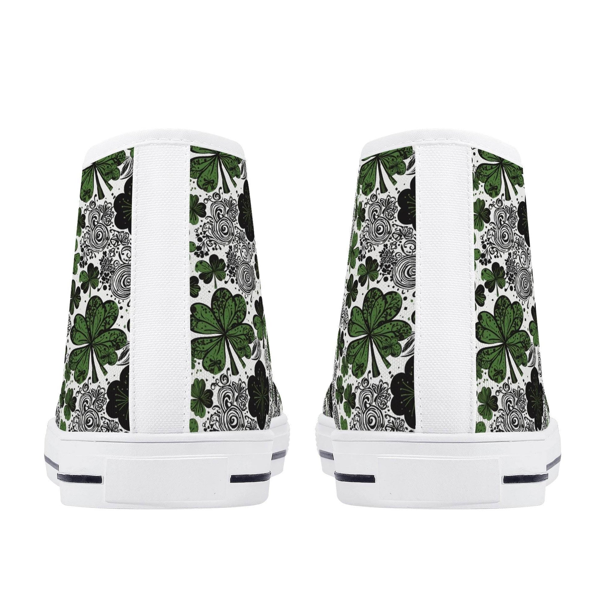 Scribbled Clover Men's High Top Canvas Shoes - DeRose Seasonal