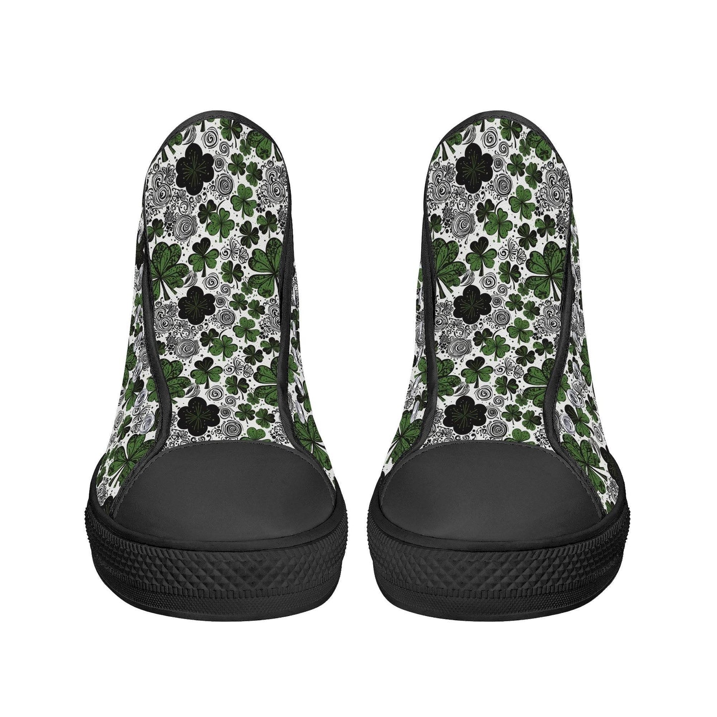 Scribbled Clover Men's High Top Canvas Shoes - DeRose Seasonal