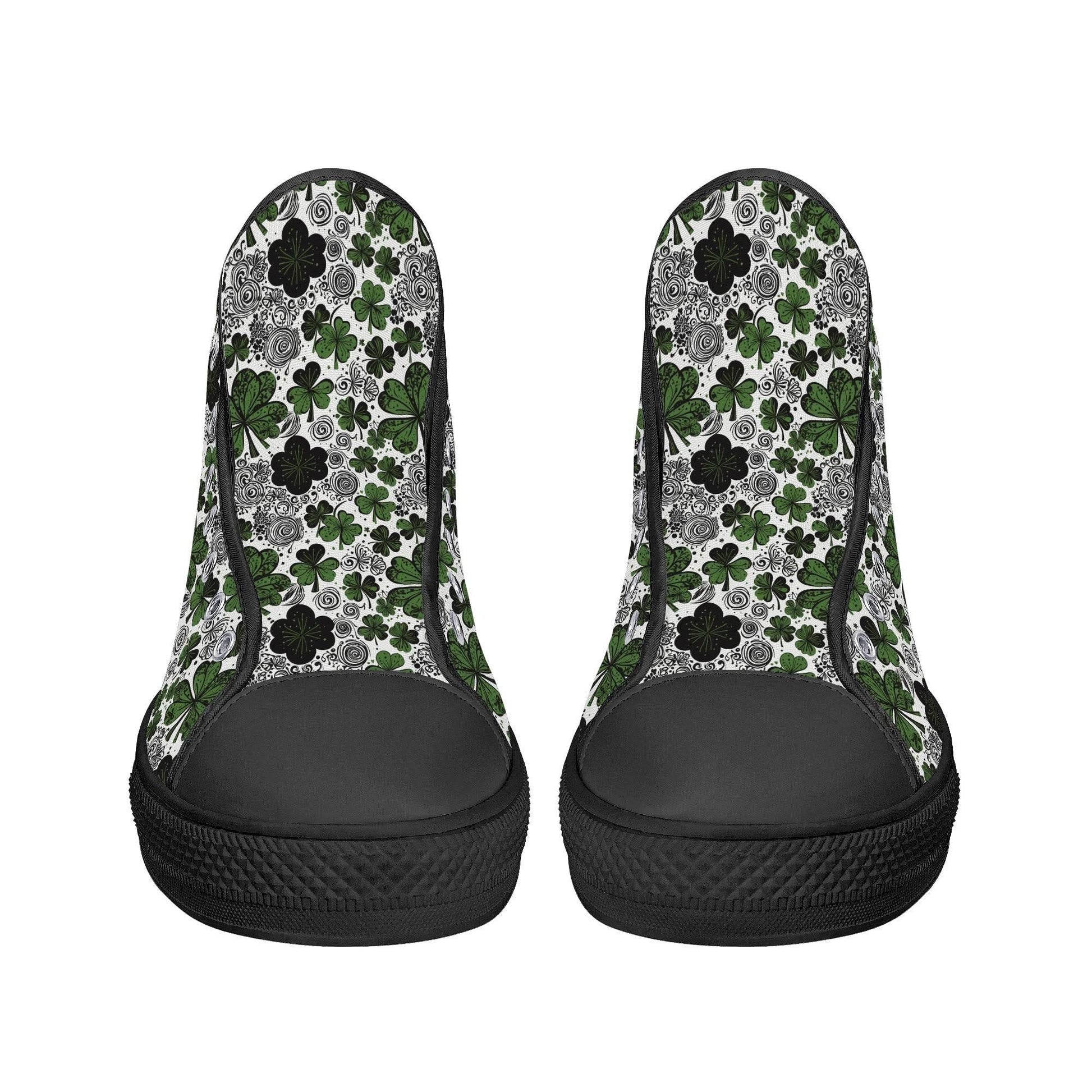 Scribbled Clover Men's High Top Canvas Shoes - DeRose Seasonal