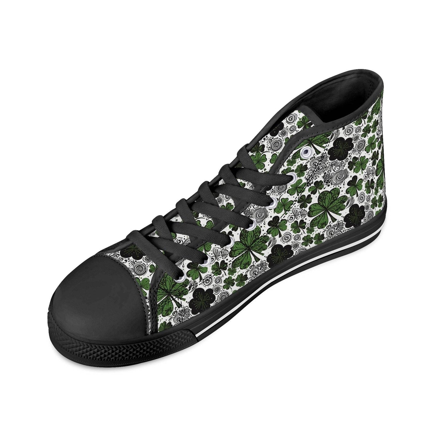 Scribbled Clover Men's High Top Canvas Shoes - DeRose Seasonal