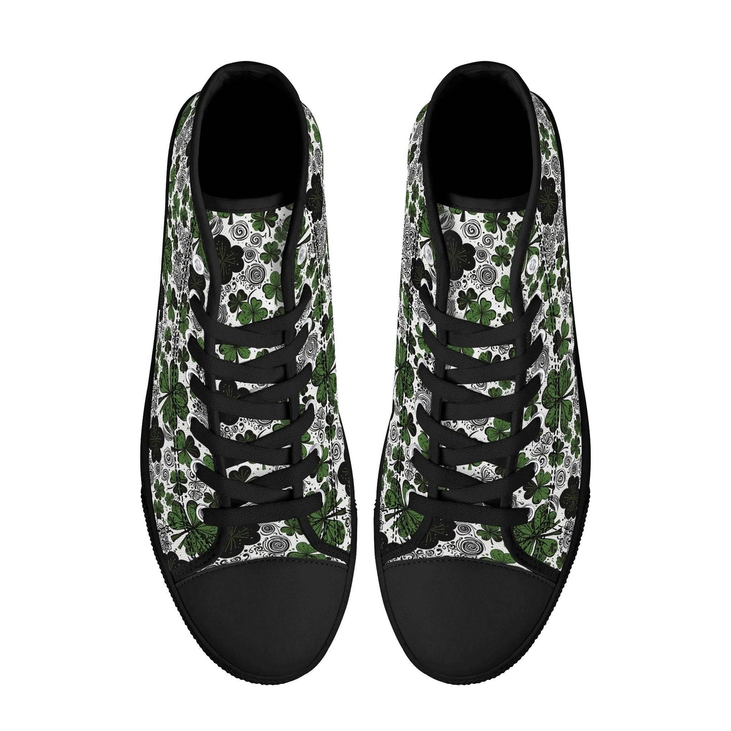 Scribbled Clover Men's High Top Canvas Shoes - DeRose Seasonal