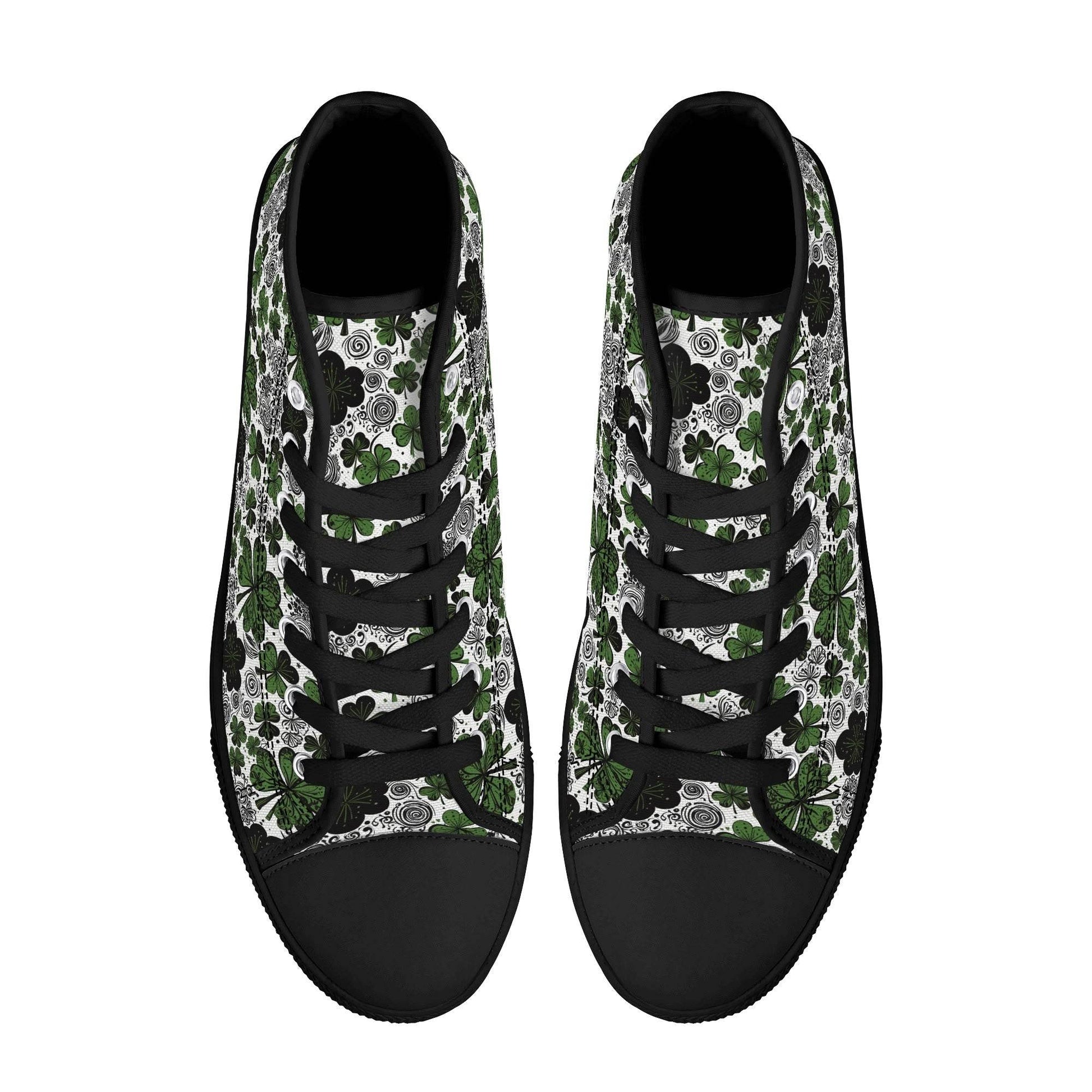 Scribbled Clover Men's High Top Canvas Shoes - DeRose Seasonal