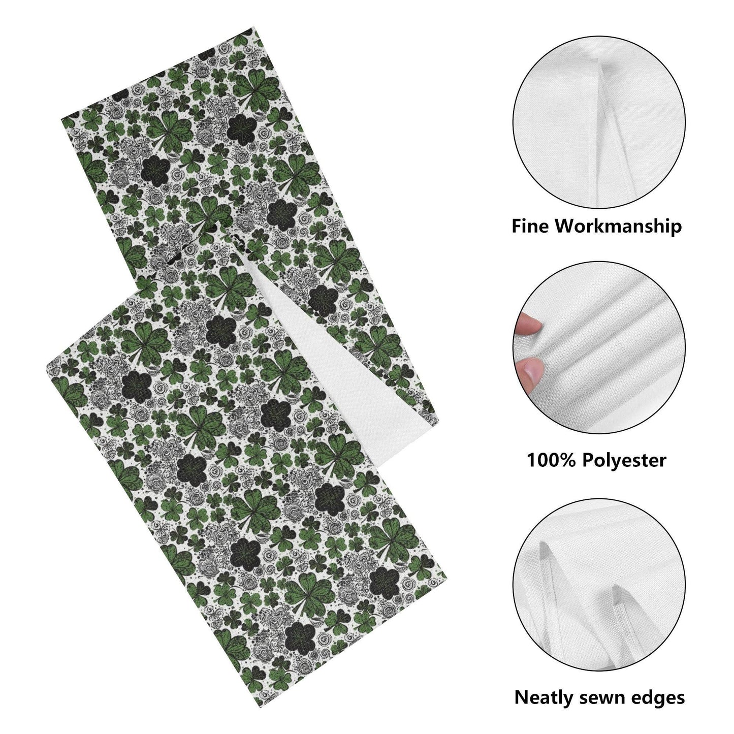 Scribbled Clover Polyester Table Runner - DeRose Seasonal