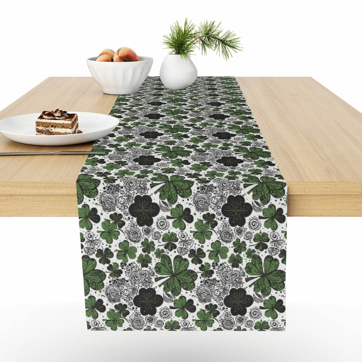 Scribbled Clover Polyester Table Runner - DeRose Seasonal