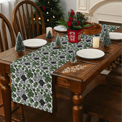 Scribbled Clover Polyester Table Runner - DeRose Seasonal
