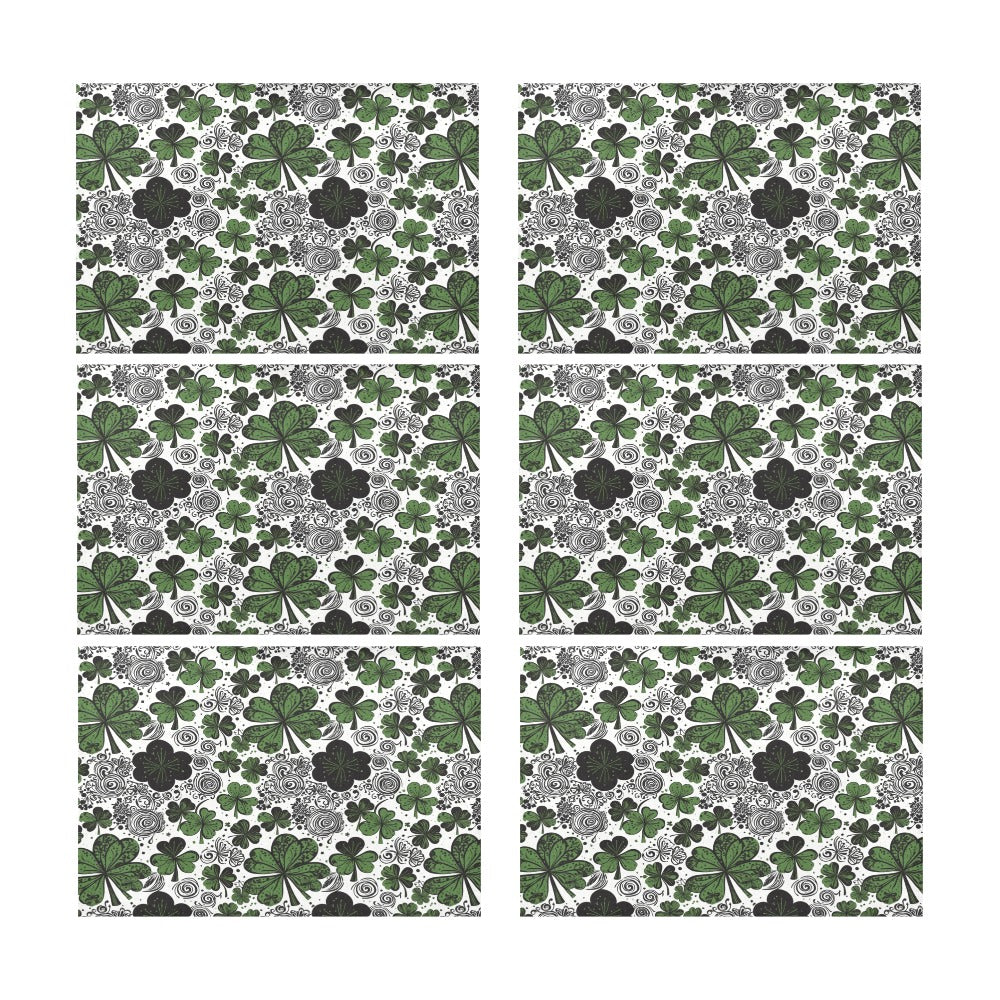 Scribbled Clover Table Placemat (set of 6) Placemats 12" x 18" (Set of 6) DeRose Seasonal