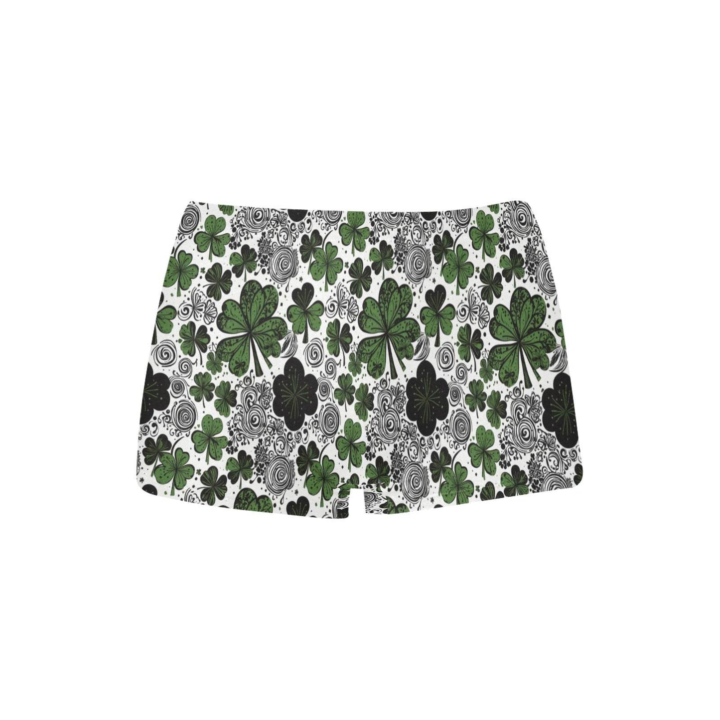 Scribbled Clover Women's Underwear Briefs Women's Boyshort Panties (Model L31) - DeRose Seasonal