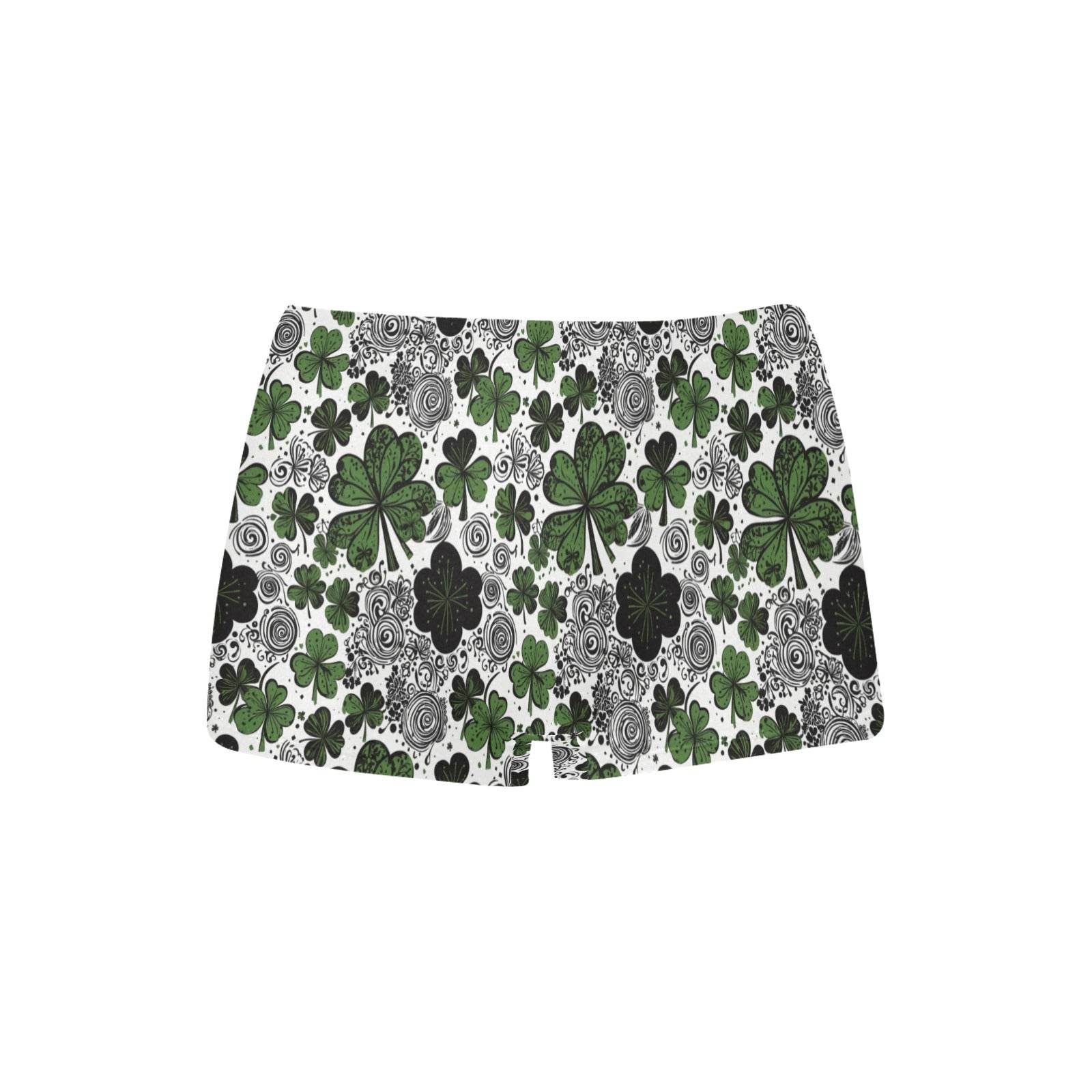 Scribbled Clover Women's Underwear Briefs Women's Boyshort Panties (Model L31) - DeRose Seasonal