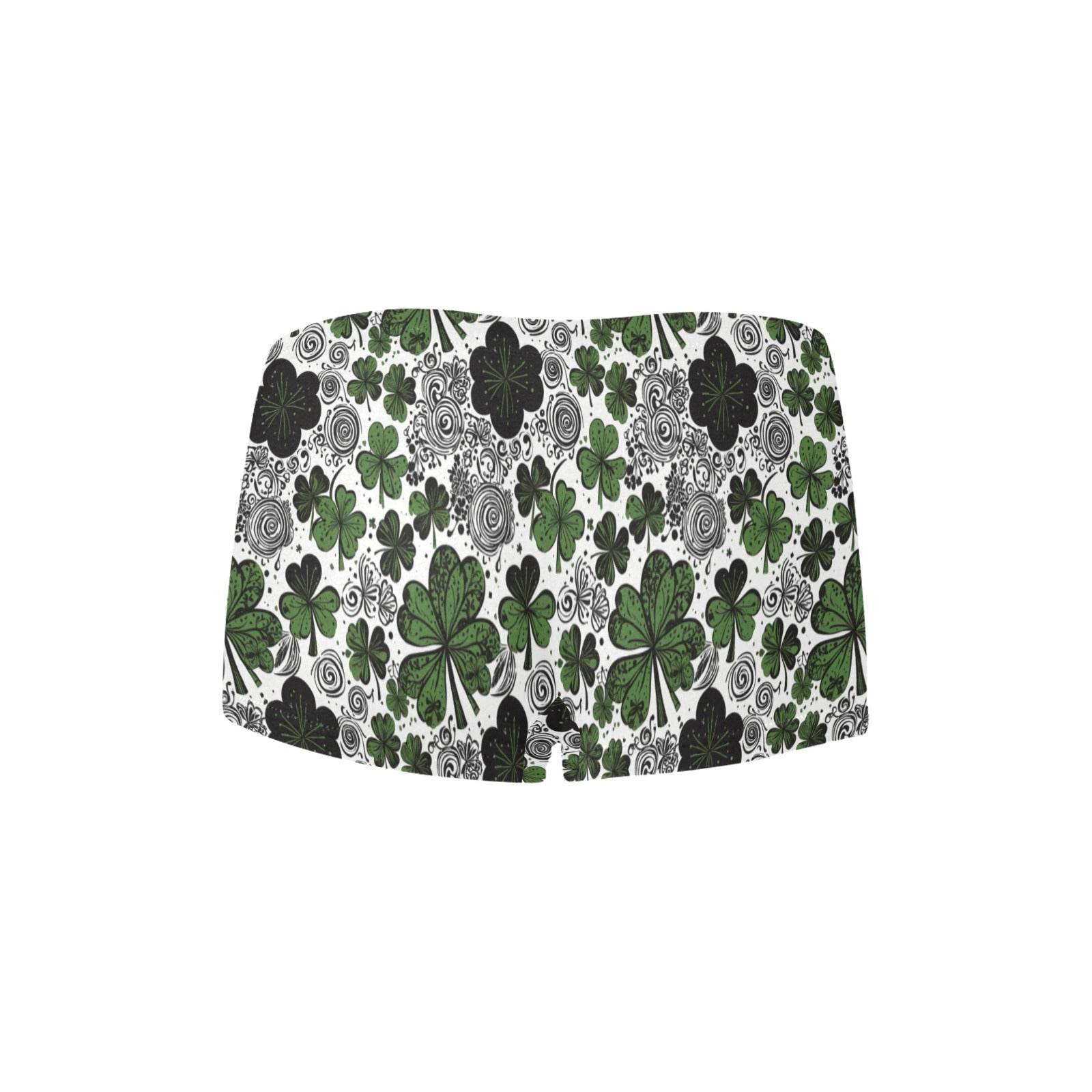 Scribbled Clover Women's Underwear Briefs Women's Boyshort Panties (Model L31) - DeRose Seasonal