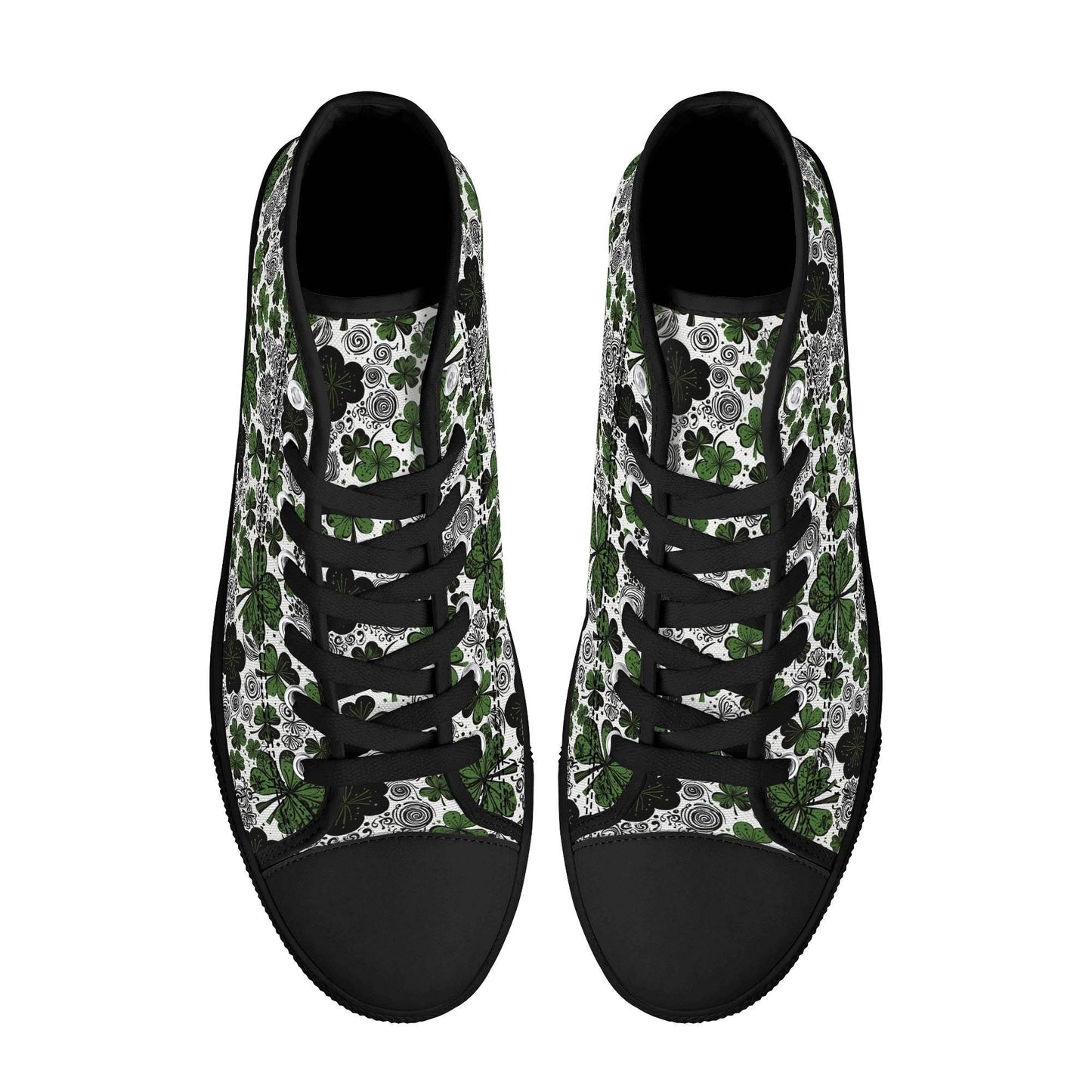 Scribbled Clover Women's High Top Canvas Shoes - DeRose Seasonal