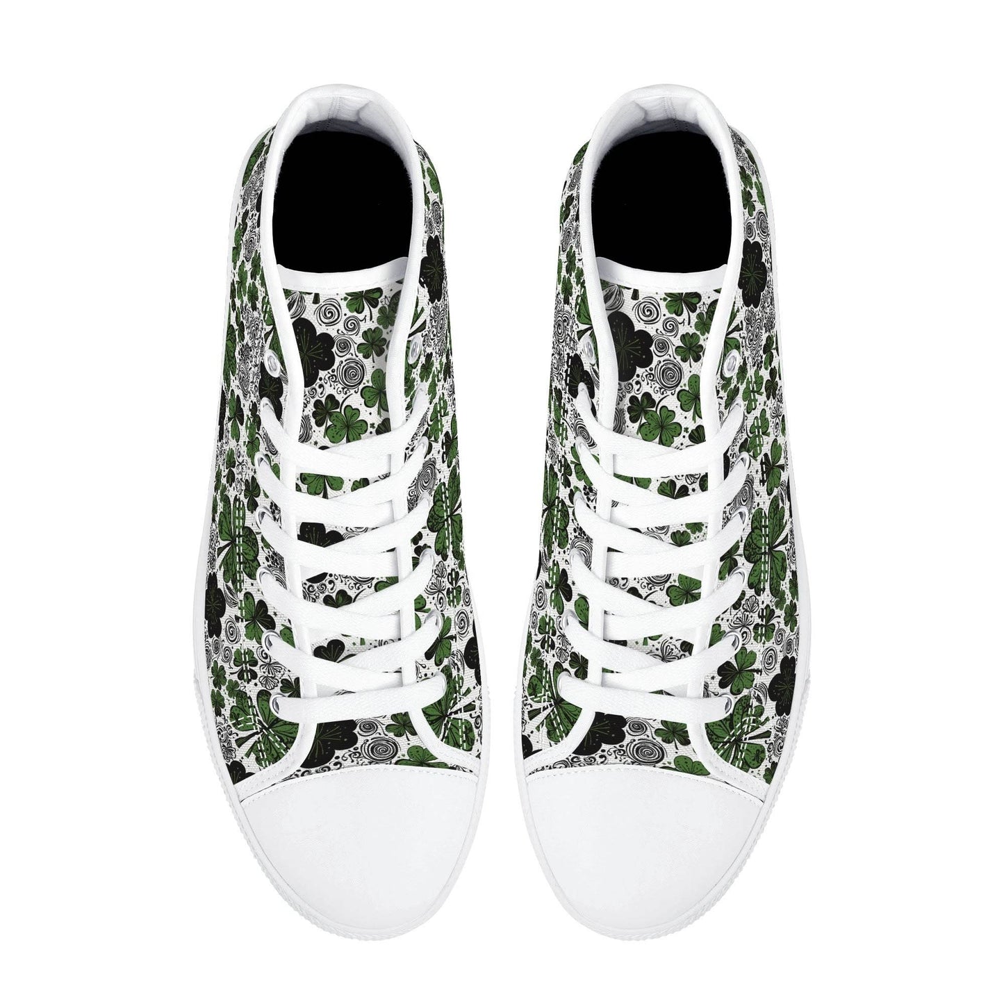 Scribbled Clover Women's High Top Canvas Shoes - DeRose Seasonal
