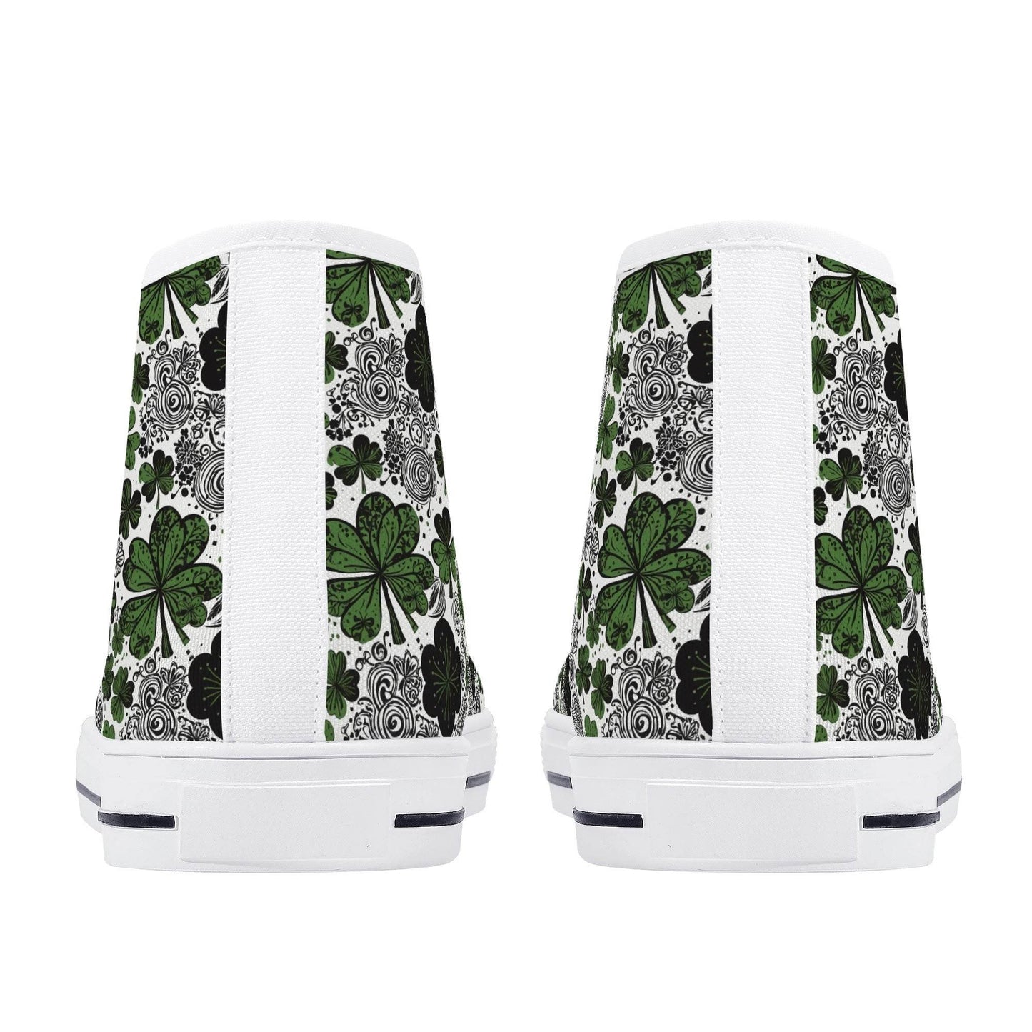 Scribbled Clover Women's High Top Canvas Shoes - DeRose Seasonal
