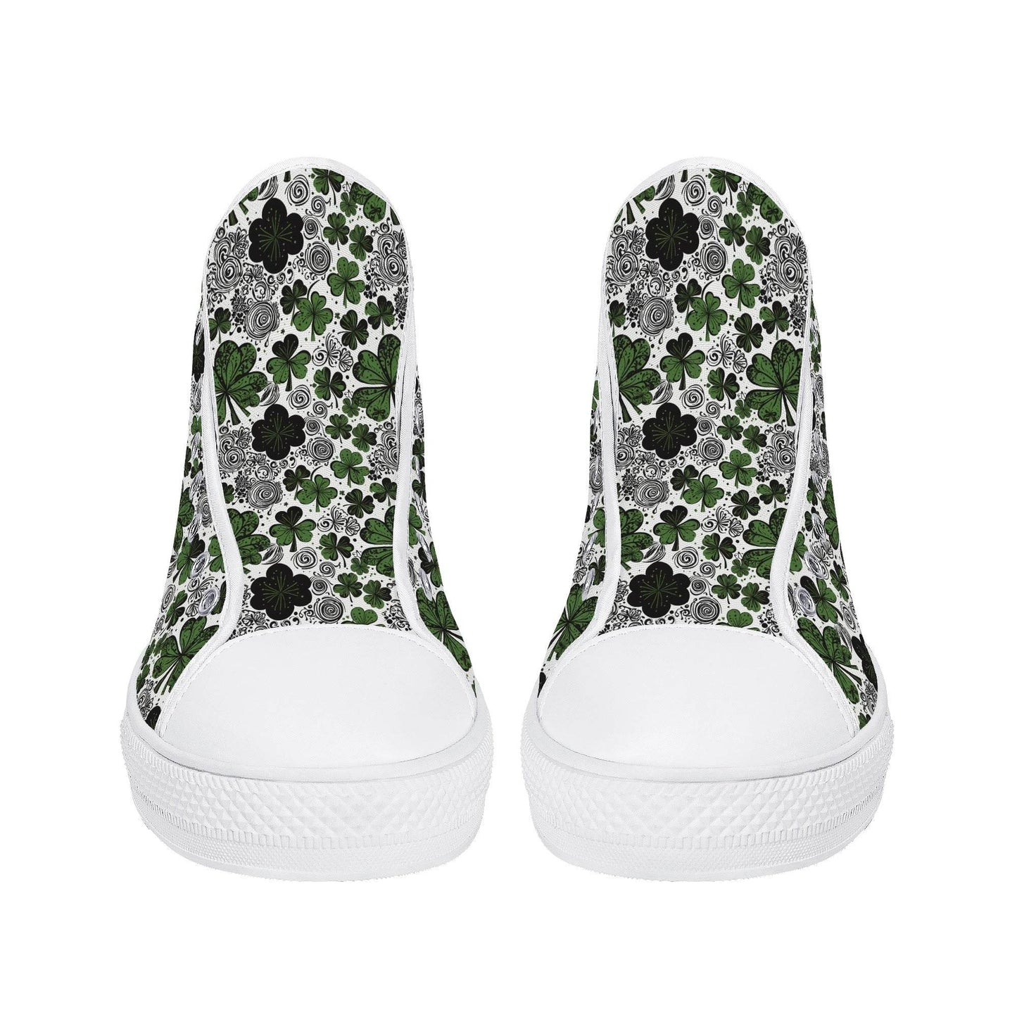 Scribbled Clover Women's High Top Canvas Shoes - DeRose Seasonal