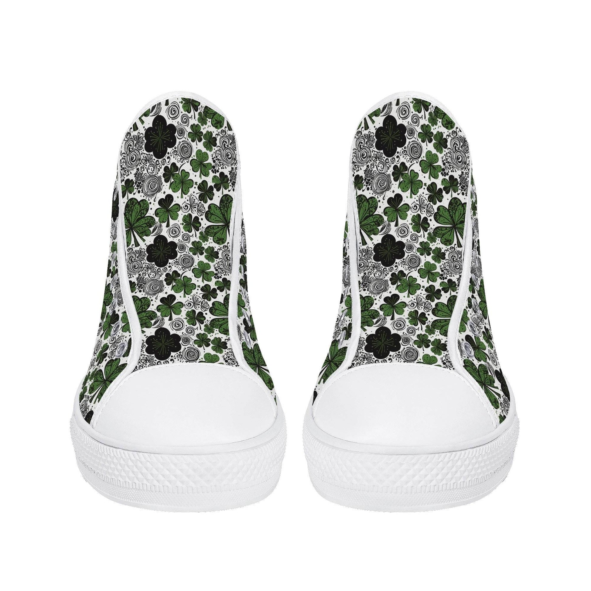 Scribbled Clover Women's High Top Canvas Shoes - DeRose Seasonal