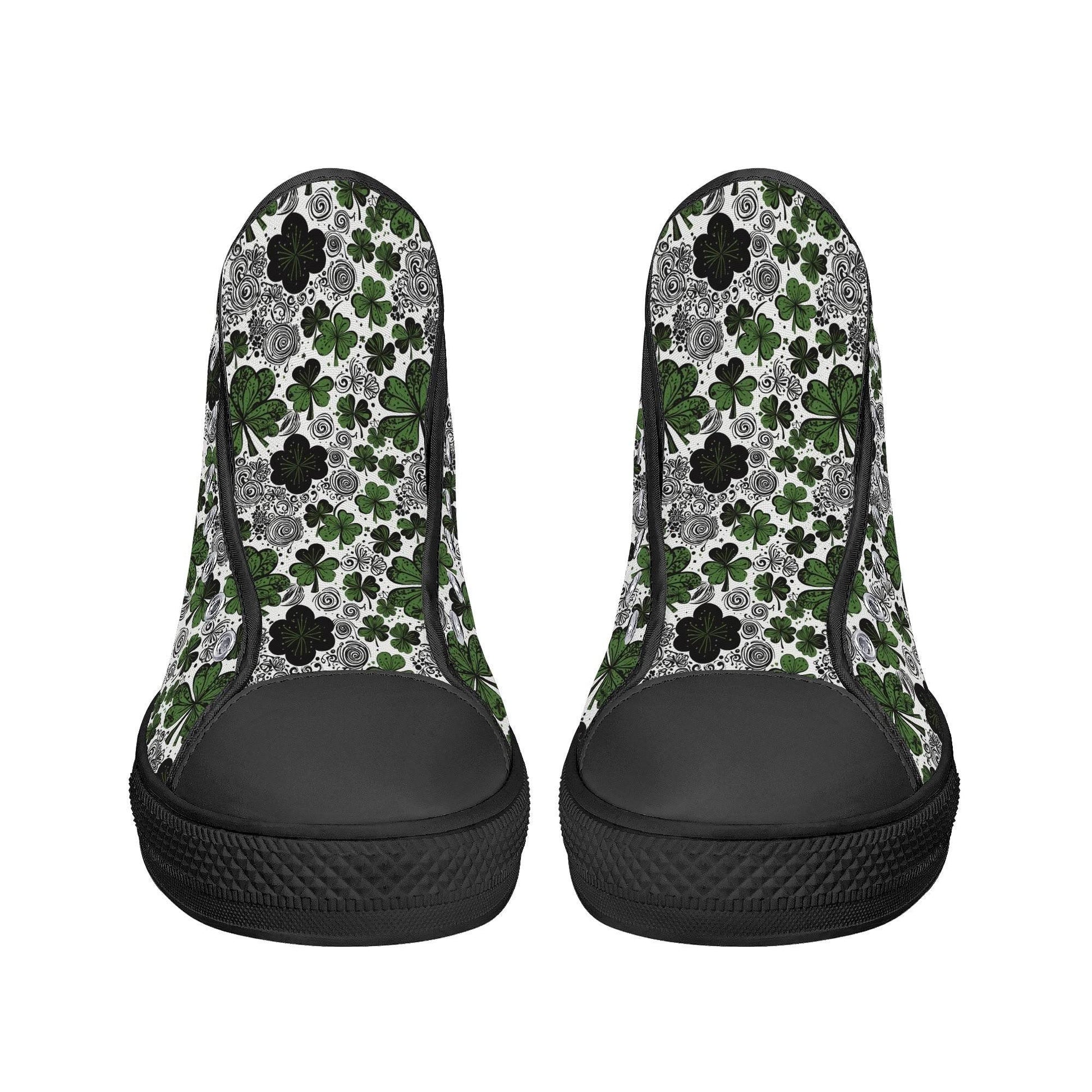 Scribbled Clover Women's High Top Canvas Shoes - DeRose Seasonal