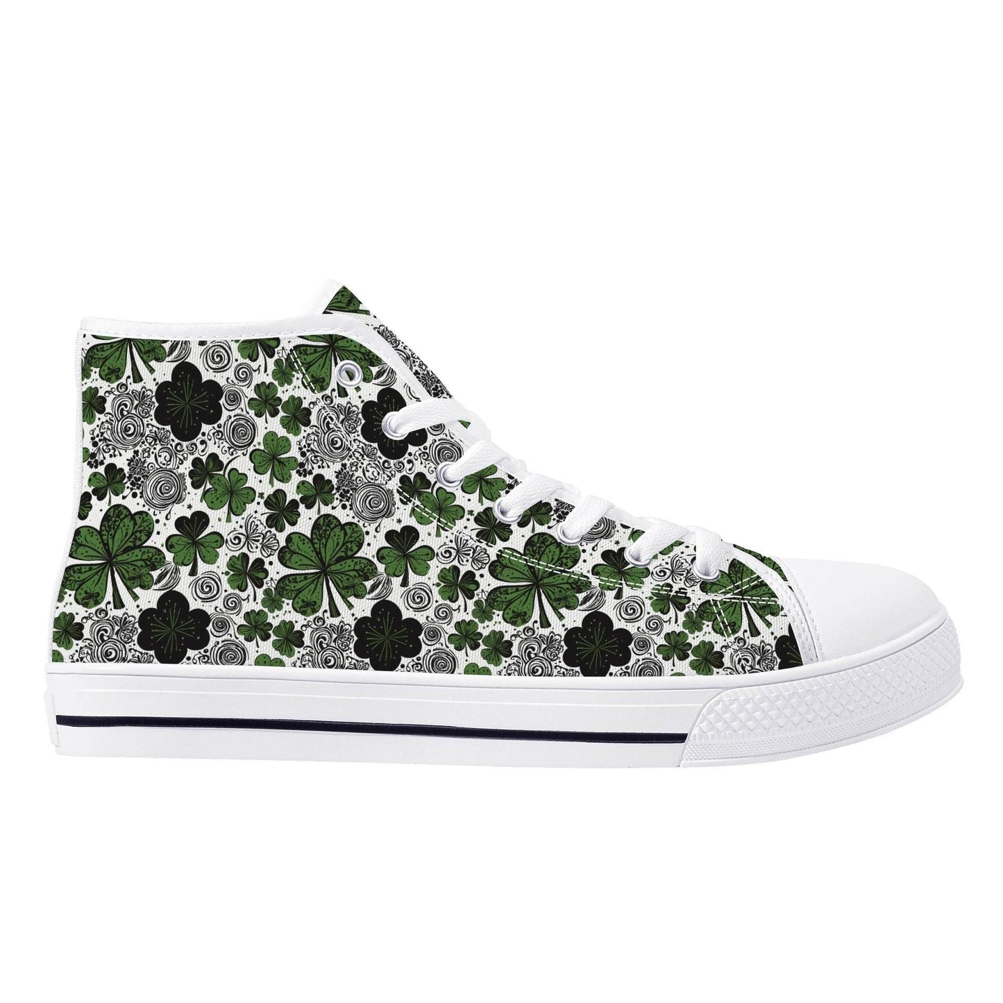 Scribbled Clover Women's High Top Canvas Shoes - DeRose Seasonal