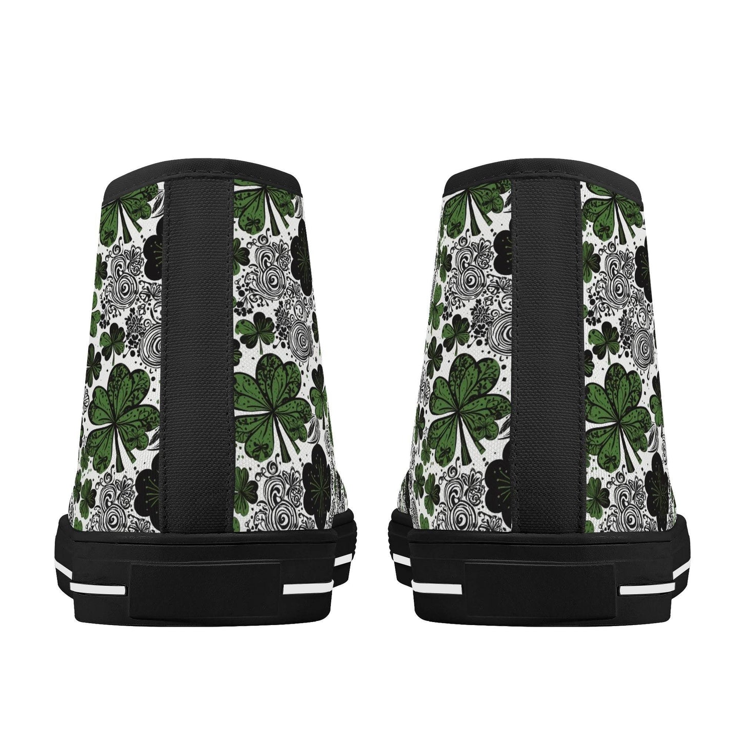 Scribbled Clover Women's High Top Canvas Shoes - DeRose Seasonal