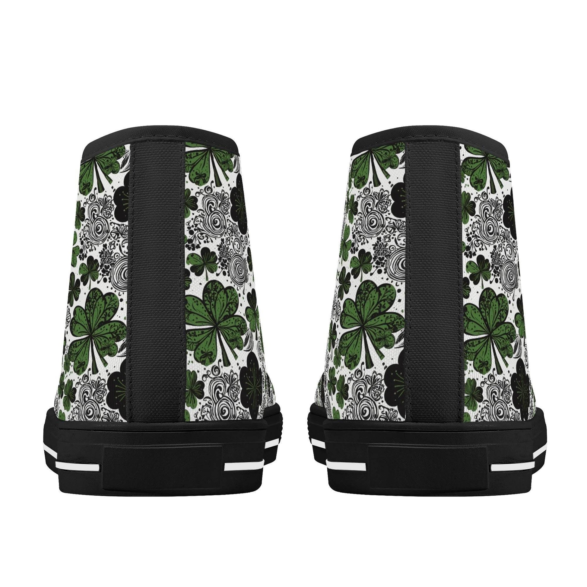 Scribbled Clover Women's High Top Canvas Shoes - DeRose Seasonal
