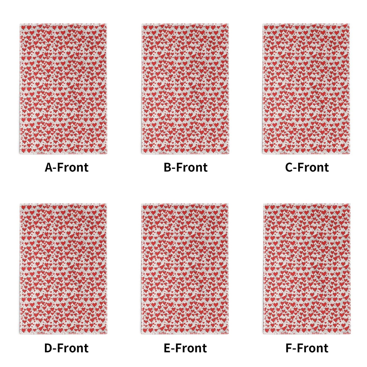 Scribbled Hearts Hand Towels (6 Pcs) - DeRose Seasonal