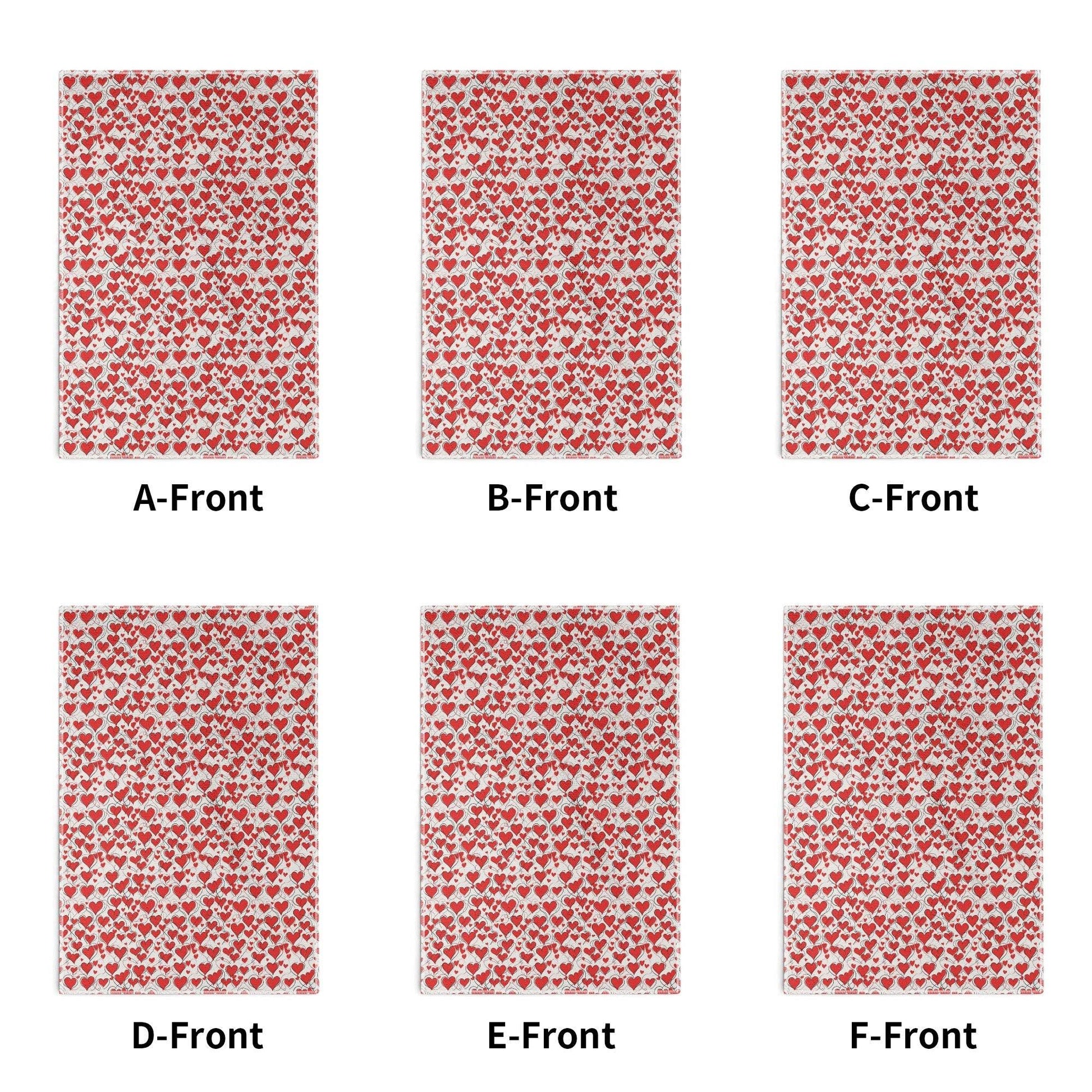 Scribbled Hearts Hand Towels (6 Pcs) - DeRose Seasonal