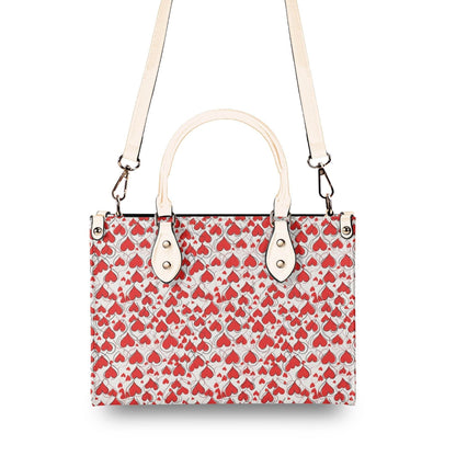 Scribbled Hearts Luxury Women Leather Handbag (3 sizes) - DeRose Seasonal