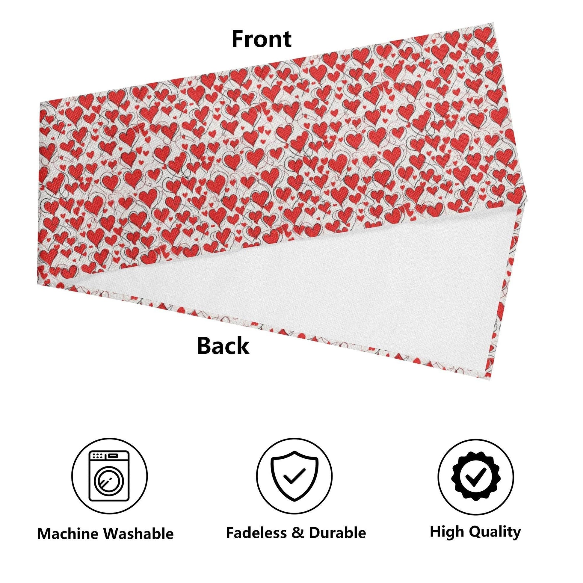 Scribbled Hearts Polyester Table Runner - DeRose Seasonal