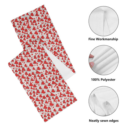 Scribbled Hearts Polyester Table Runner - DeRose Seasonal