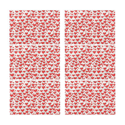 Scribbled Hearts Table Placemat (set of 6) Placemats 12" x 18" (Set of 6) DeRose Seasonal
