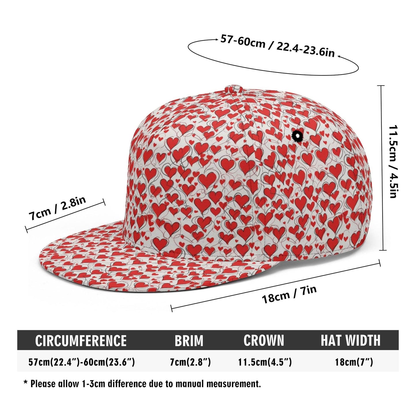 Scribbled Hearts Unisex Classic Snapbacks - DeRose Seasonal