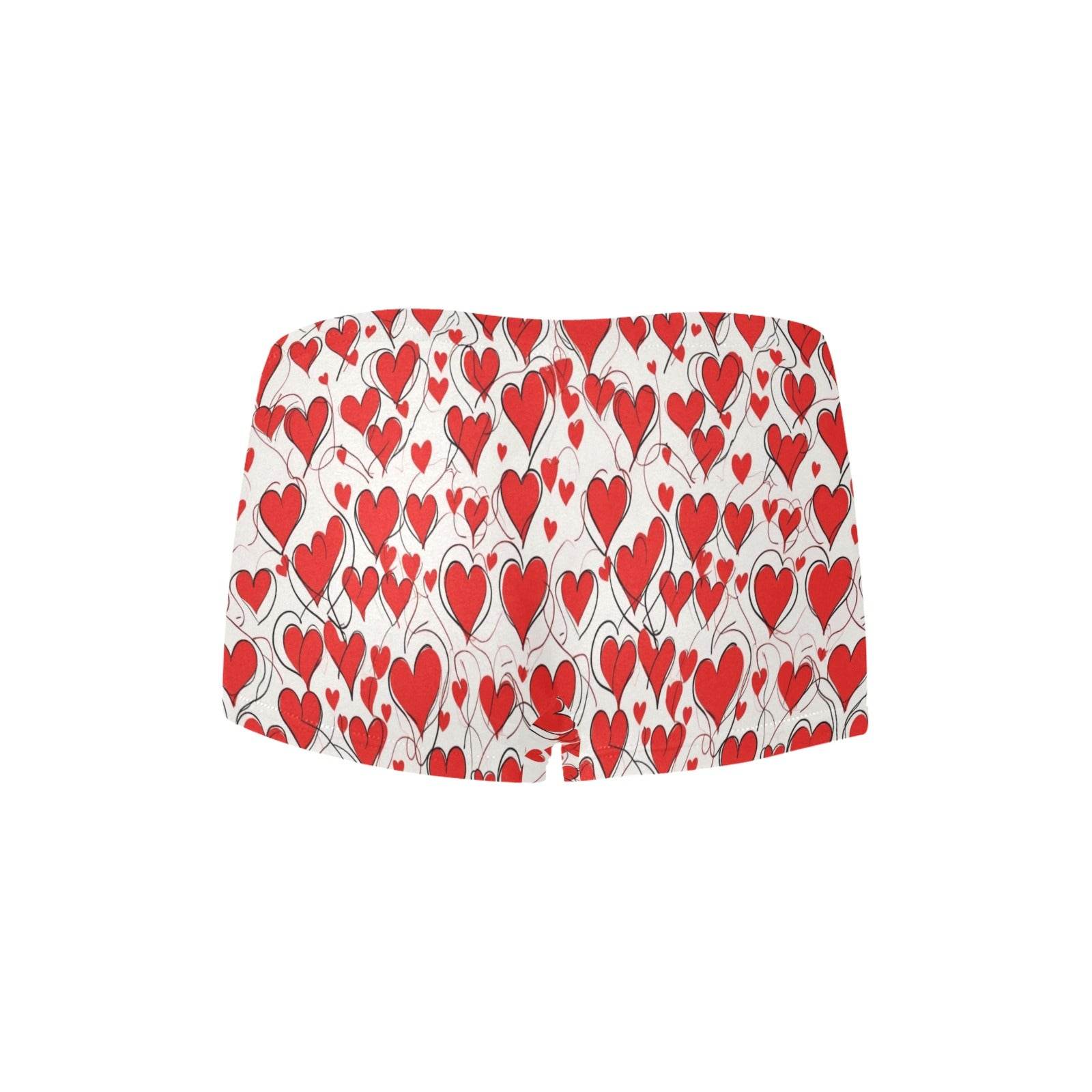 Scribbled Hearts Women's Underwear Briefs Women's Boyshort Panties (Model L31) - DeRose Seasonal