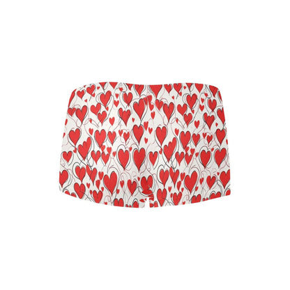 Scribbled Hearts Women's Underwear Briefs Women's Boyshort Panties (Model L31) - DeRose Seasonal