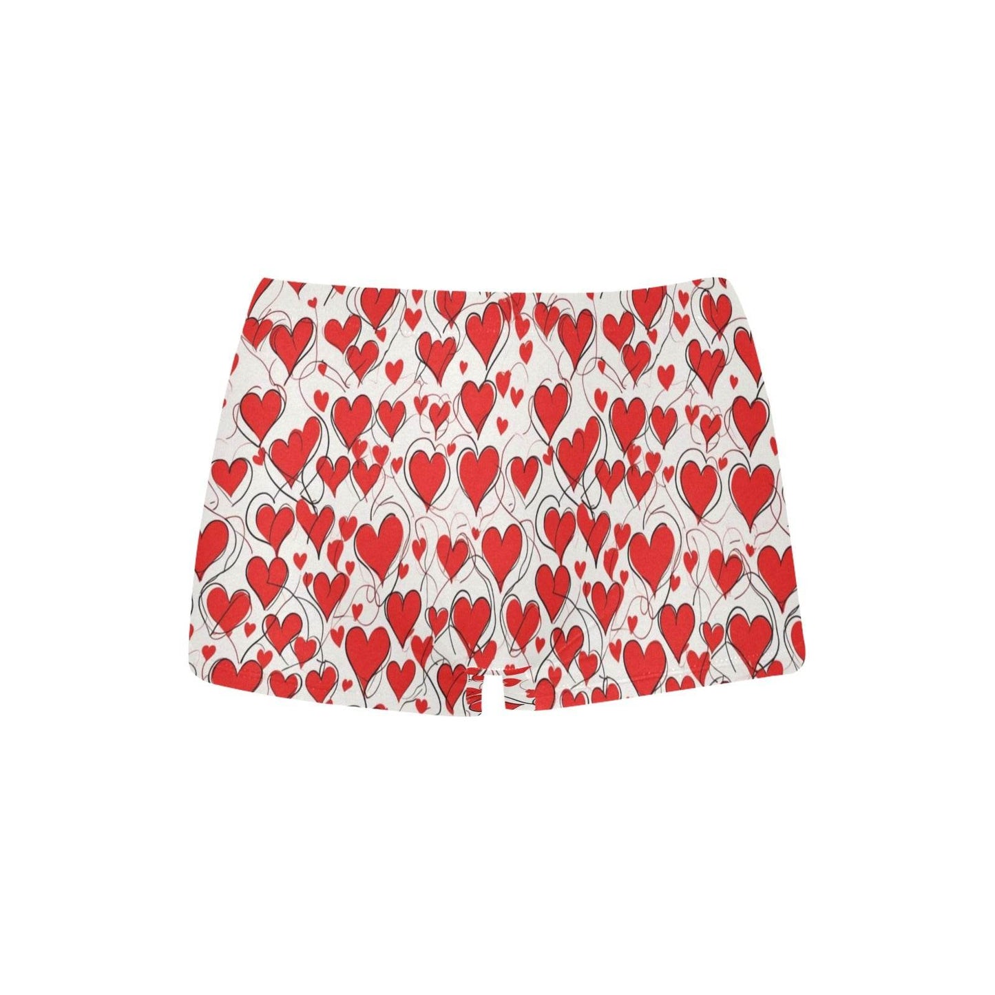 Scribbled Hearts Women's Underwear Briefs Women's Boyshort Panties (Model L31) - DeRose Seasonal