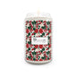 Seasonal Scented Candle with Red and White Poinsettia Flower Design - Perfect for Holidays - DeRose Seasonal