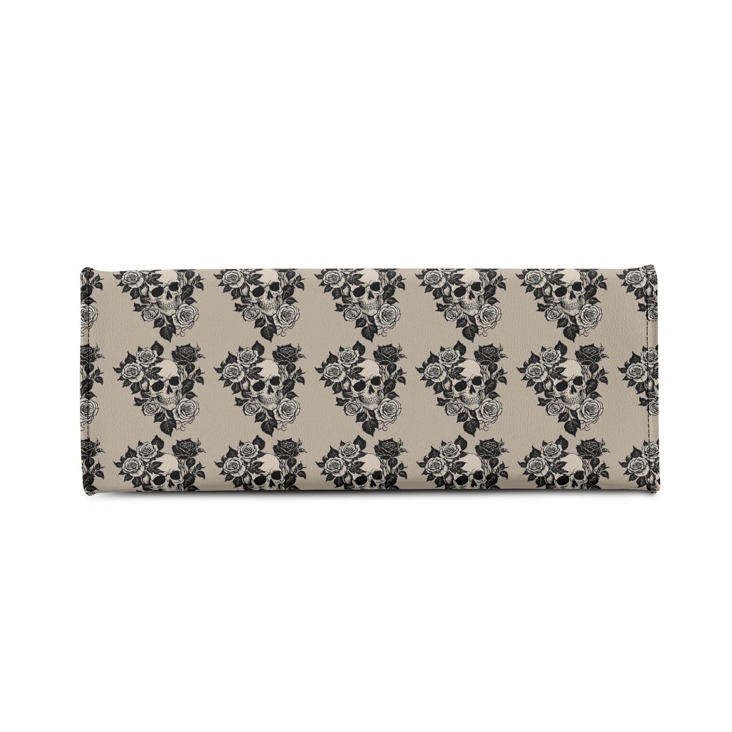 Sepia Skull and Rose Luxury Women's Leather Handbag - DeRose Seasonal