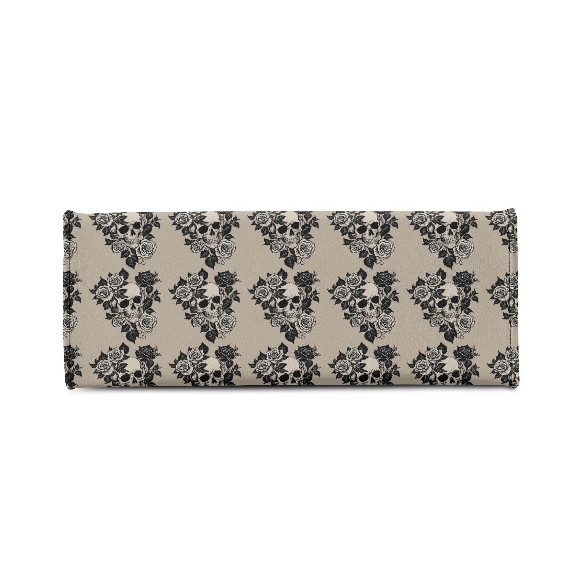 Sepia Skull and Rose Luxury Women's Leather Handbag - DeRose Seasonal