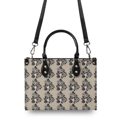 Sepia Skull and Rose Luxury Women's Leather Handbag - DeRose Seasonal